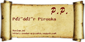 Pádár Piroska névjegykártya